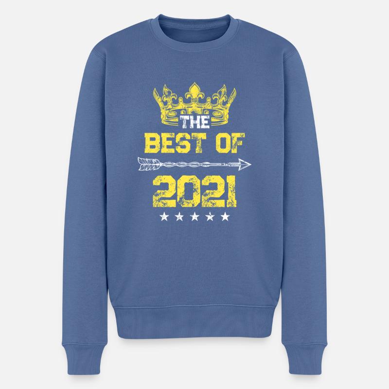 2021 meilleur de l’anniversaire - Pull Premium bio Homme - bleu pigeon