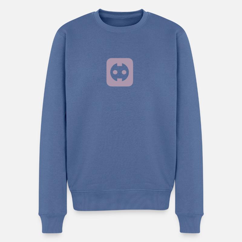 Steckdose - Männer Premium Bio Pullover - Taubenblau