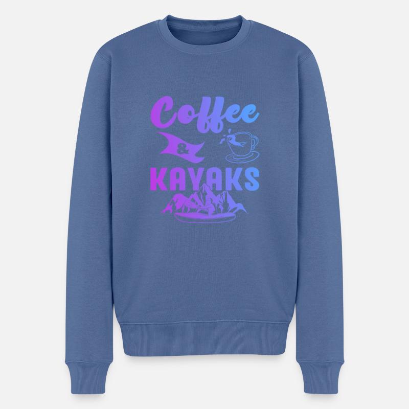 Coffee And Kayaks Kayaking Rowing Rower Canoe Padd - Männer Premium Bio Pullover - Taubenblau