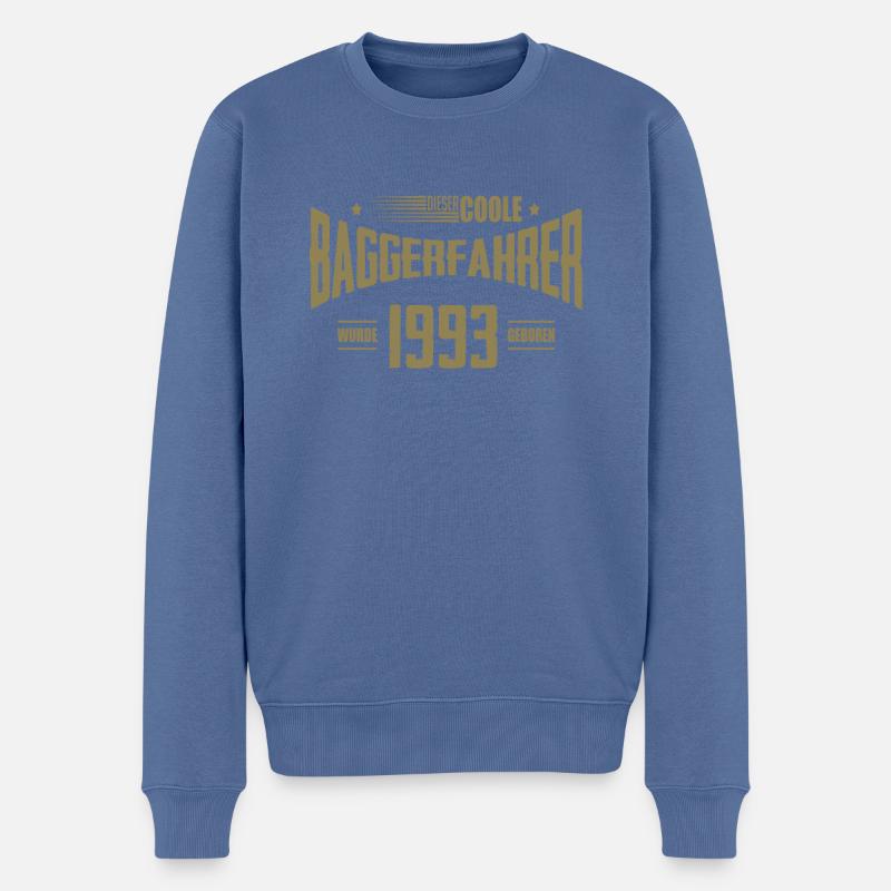 Geschenke zum 50. Geburtstag Baggerfahrer Baggern - Männer Premium Bio Pullover - Taubenblau