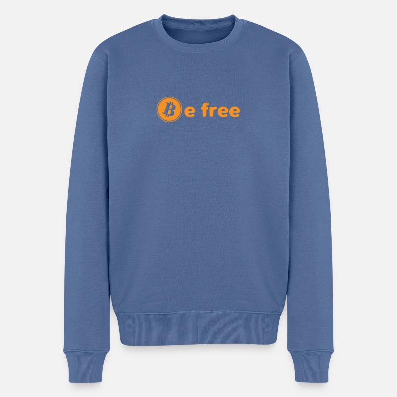 Digitales Gold sei Frei - Männer Premium Bio Pullover - Taubenblau