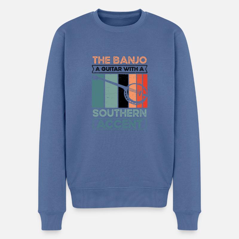 Banjo On - Pull Premium bio Homme - bleu pigeon