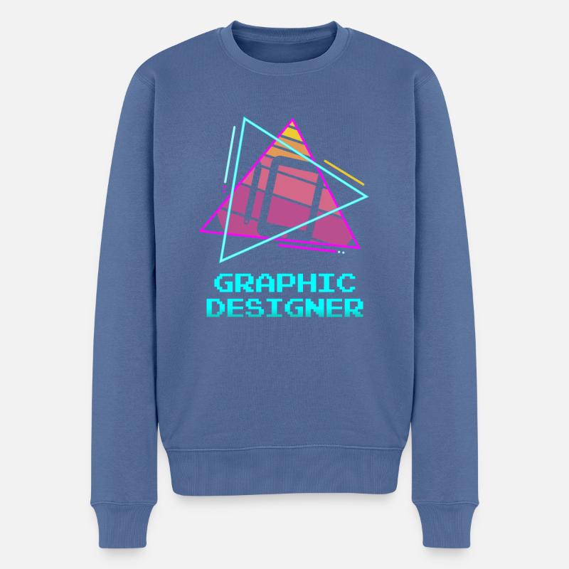 Designer Graphique Rétro Design Graphique - Pull Premium bio Homme - bleu pigeon