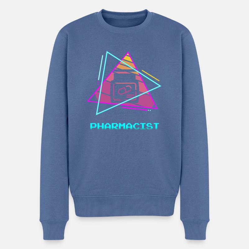 Rétro Pharmacien Pharmacie Pharmaceutique - Pull Premium bio Homme - bleu pigeon