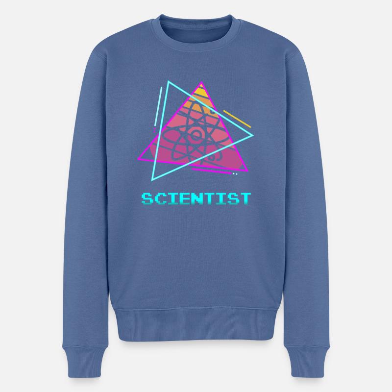 Retro Scientist Chemistry Physics Science - Männer Premium Bio Pullover - Taubenblau