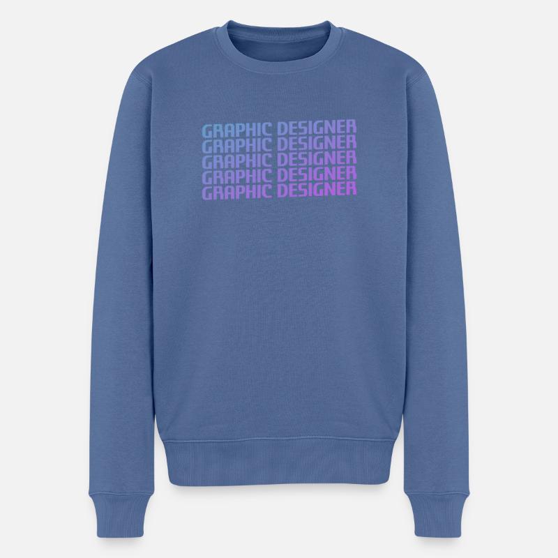 Retro Graphic Designer Graphic Design - Männer Premium Bio Pullover - Taubenblau