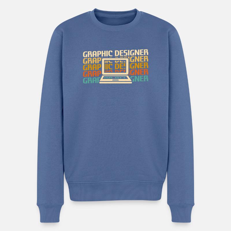 Designer Graphique Rétro Design Graphique - Pull Premium bio Homme - bleu pigeon
