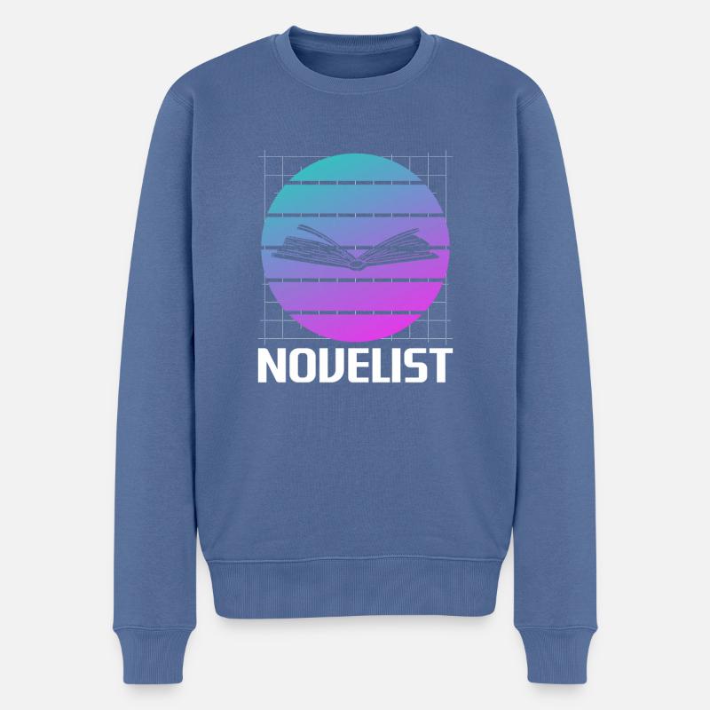 Romancier rétro Auteur de romans - Pull Premium bio Homme - bleu pigeon