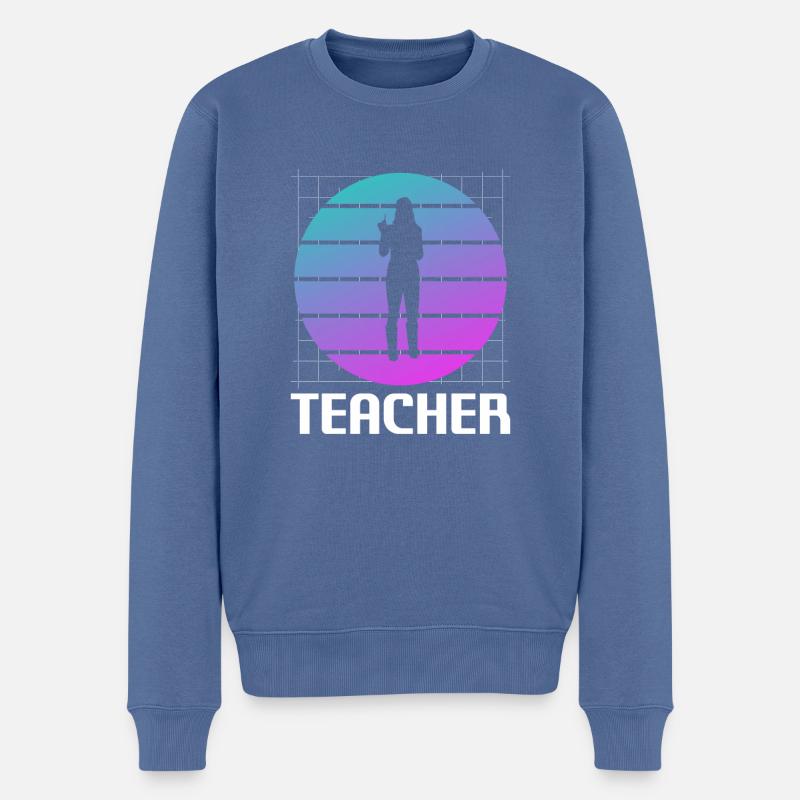 Professeur Rétro Enseignant Enseignement - Pull Premium bio Homme - bleu pigeon