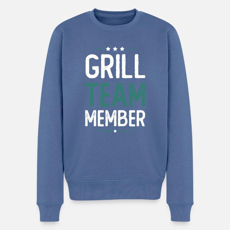 L’équipe Grill - Pull Premium bio Homme - bleu pigeon