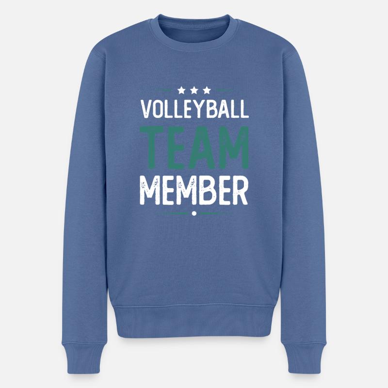 Volleyball Team - Männer Premium Bio Pullover - Taubenblau