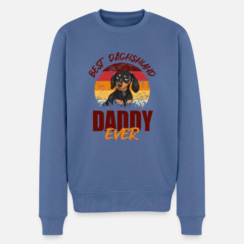 Bester Dackel-Daddy aller Zeiten - Männer Premium Bio Pullover - Taubenblau