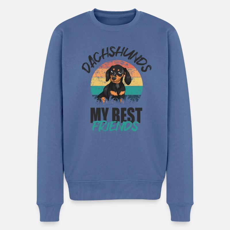 Teckel - Pull Premium bio Homme - bleu pigeon