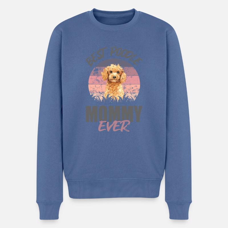 Pudel - Männer Premium Bio Pullover - Taubenblau