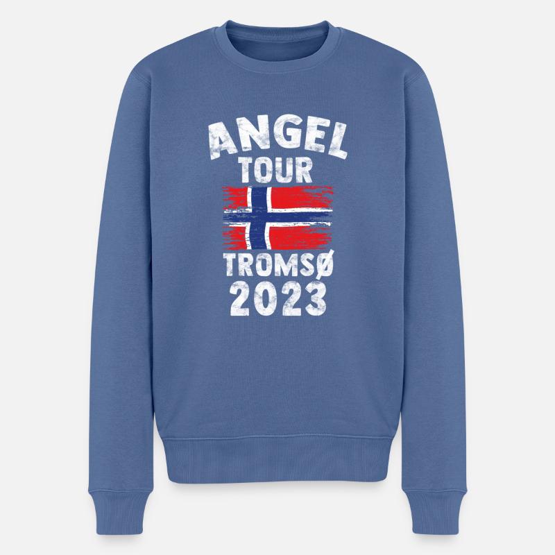 TROMSÖ 2023 - Angel Tour Norwegen Personalisierbar - Männer Premium Bio Pullover - Taubenblau