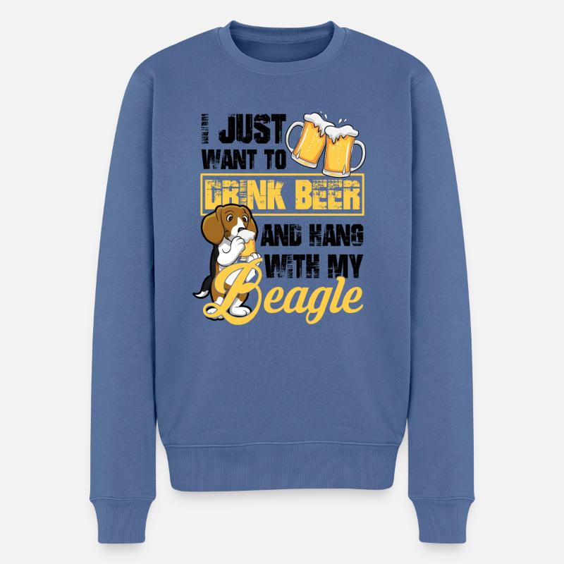 Boire de la bière - Pull Premium bio Homme - bleu pigeon