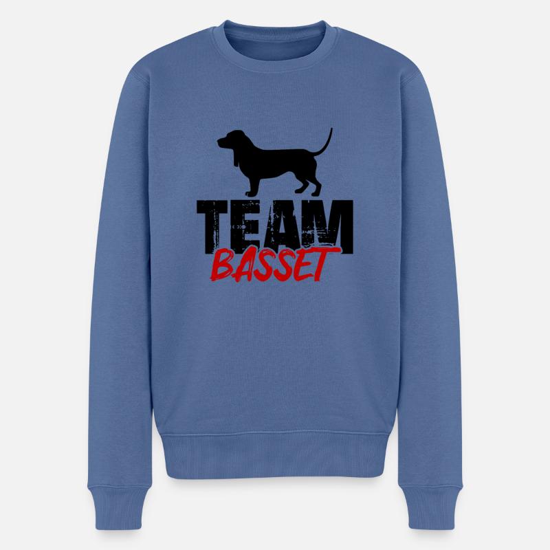 Team Bassett - Männer Premium Bio Pullover - Taubenblau