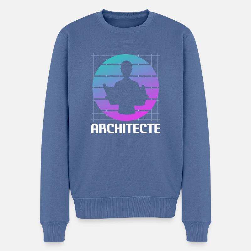 Retro Architecte Architecture Architectural - Männer Premium Bio Pullover - Taubenblau