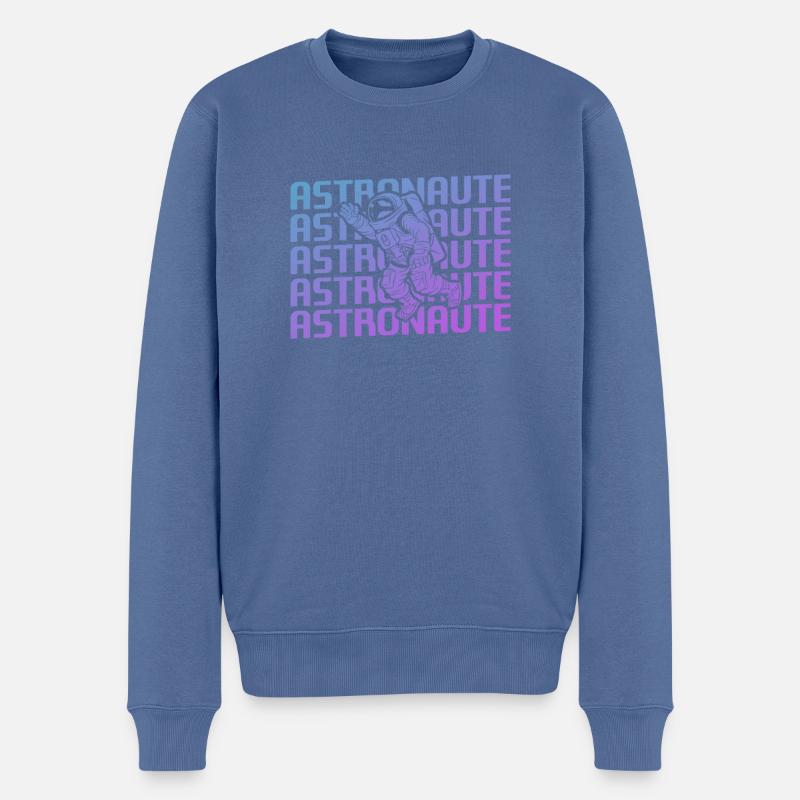 Retro Astronaute Aéronautique - Männer Premium Bio Pullover - Taubenblau