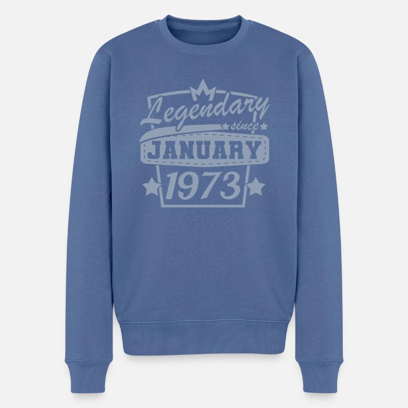 Légendaire depuis janvier 1973 Rétro - Pull Premium bio Homme - bleu pigeon