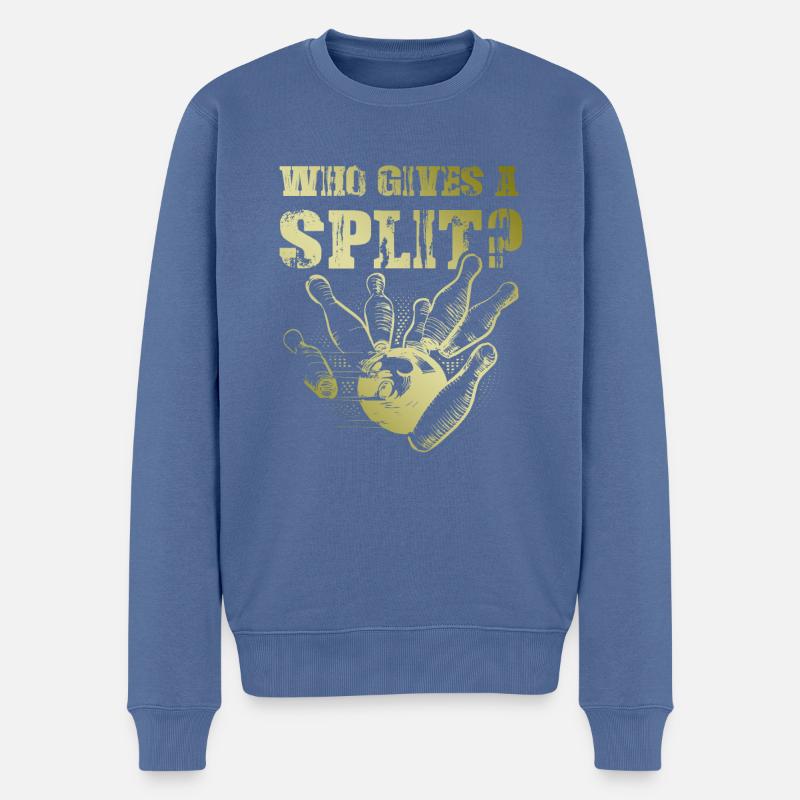 Bowling Split - Pull Premium bio Homme - bleu pigeon