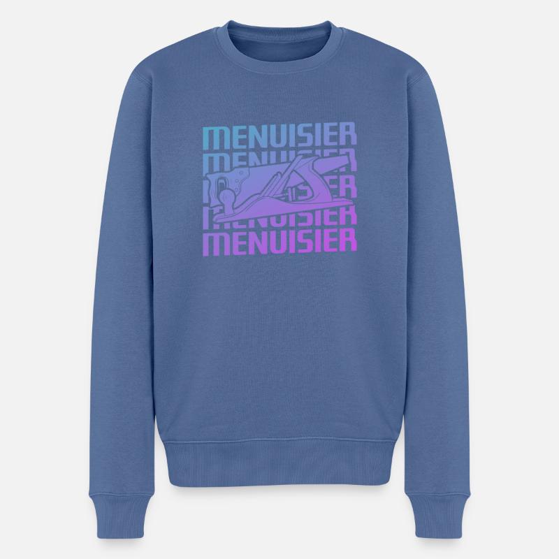 Retro Menuisier Charpentier Menuiserie - Pull Premium bio Homme - bleu pigeon
