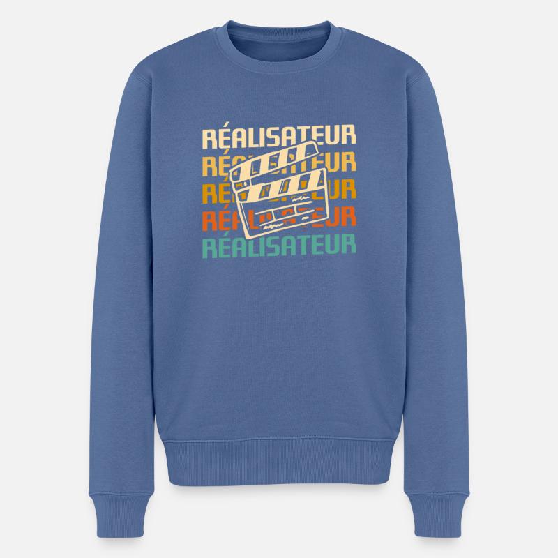 Retro Réalisateur Réalisation Cinéaste - Pull Premium bio Homme - bleu pigeon