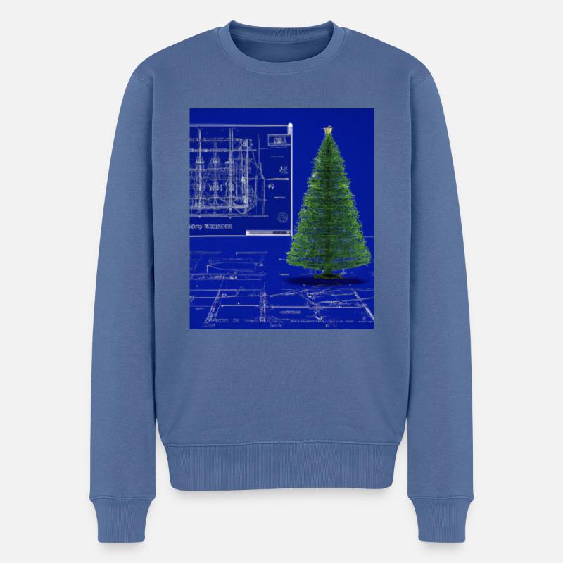 Weihnachten Weihnachtsbaum Schematic Blaupause - Männer Premium Bio Pullover - Taubenblau