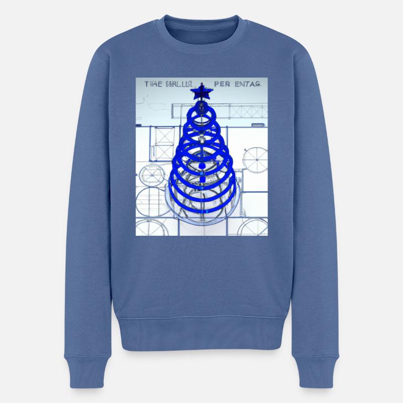 Weihnachten Weihnachtsbaum Schematic Blaupause - Männer Premium Bio Pullover - Taubenblau