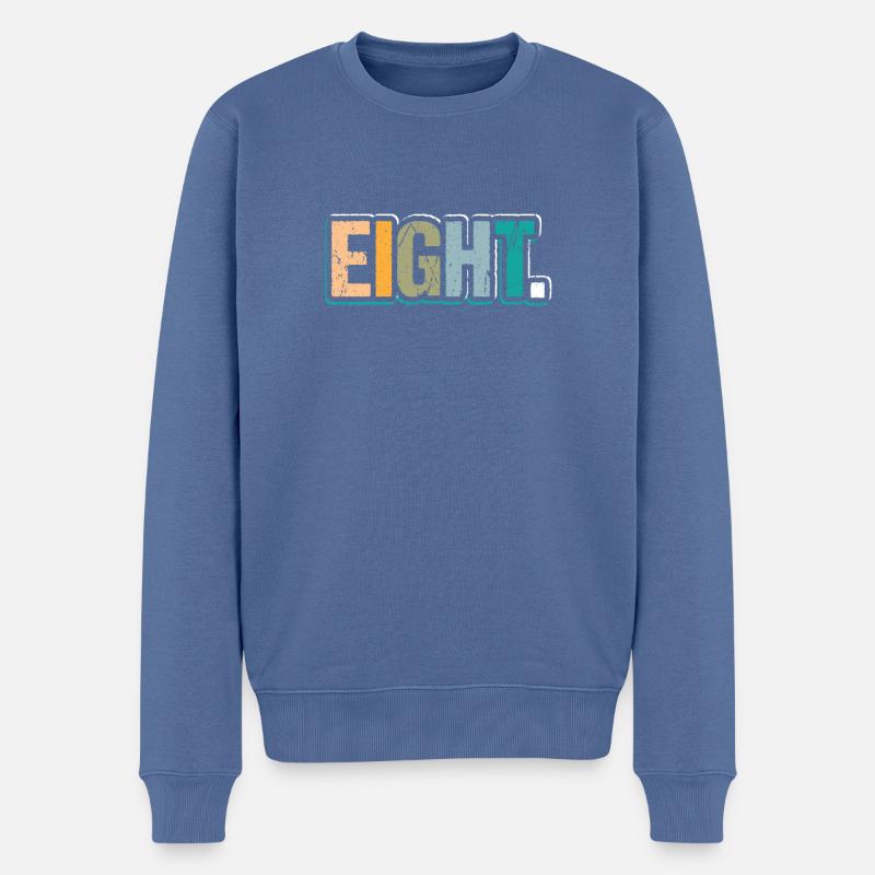 8e anniversaire Enfants Huit ans - Pull Premium bio Homme - bleu pigeon