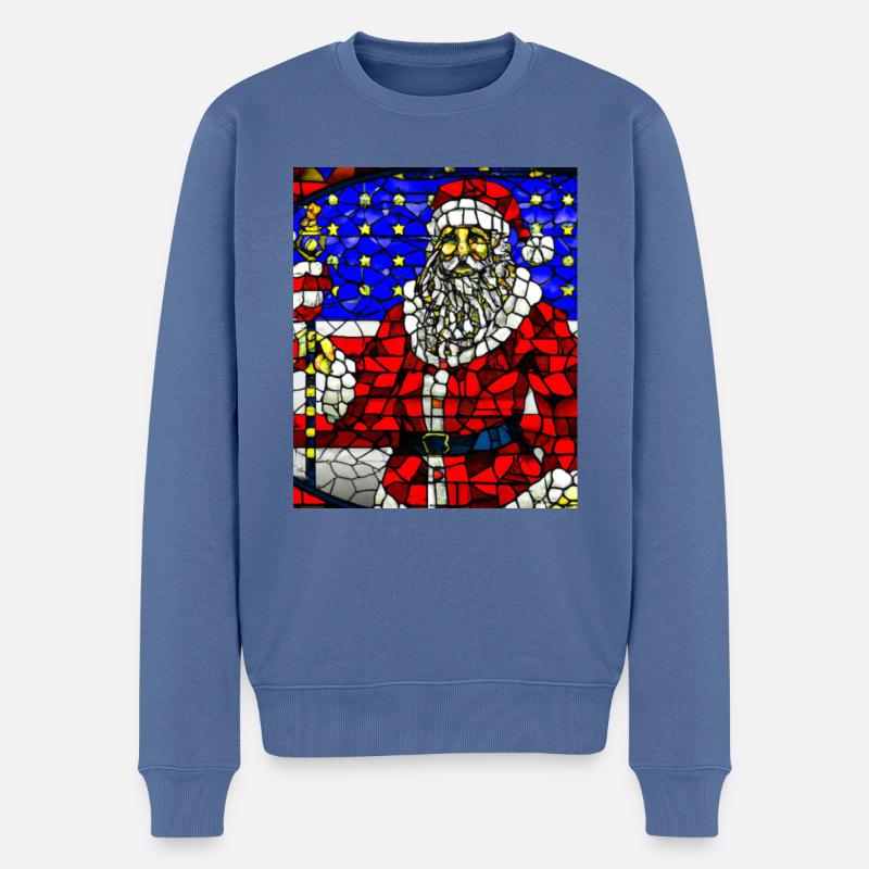 Noël américain Père Noël - Pull Premium bio Homme - bleu pigeon