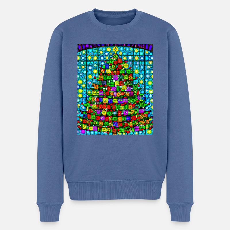 Weihnachten Weihnachtsbaum Kirchenfenster - Männer Premium Bio Pullover - Taubenblau