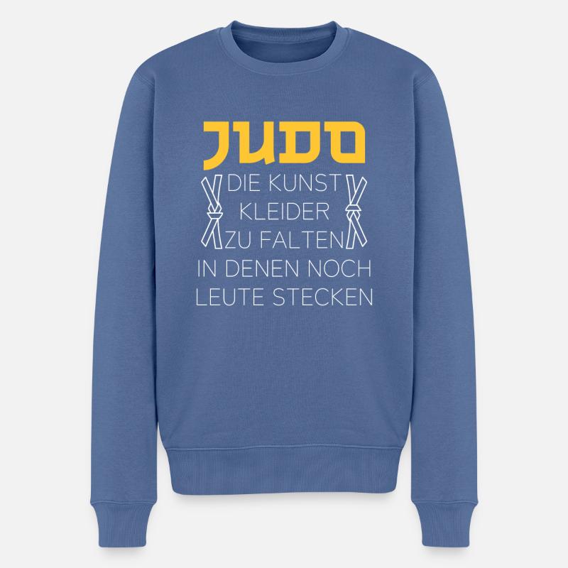 Judo die Kunst Kleider zu falten in denen noch - Männer Premium Bio Pullover - Taubenblau