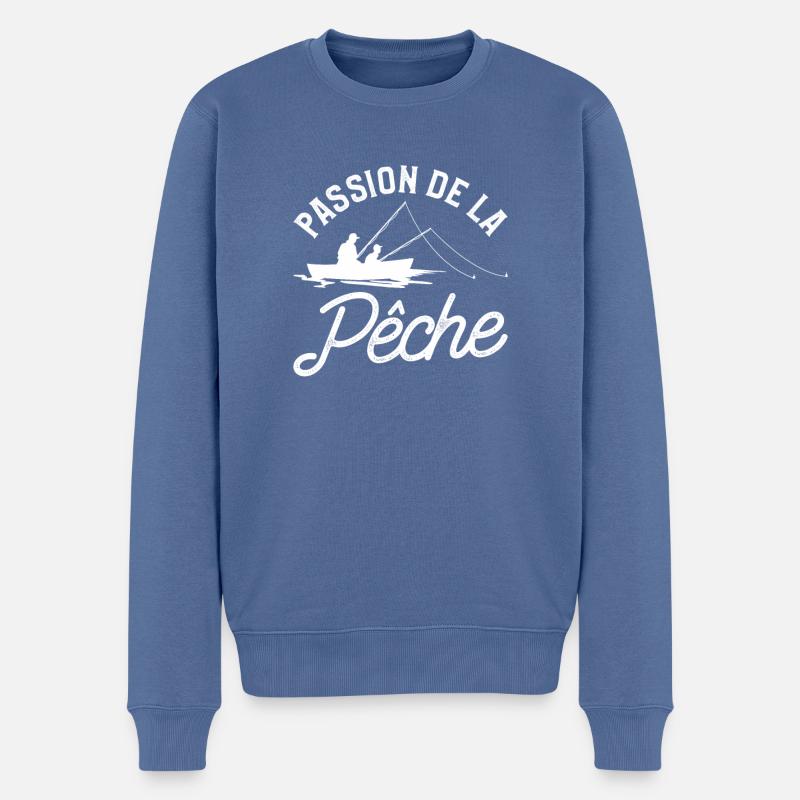 Passion De La Pêche Pêcheur - Pull Premium bio Homme - bleu pigeon