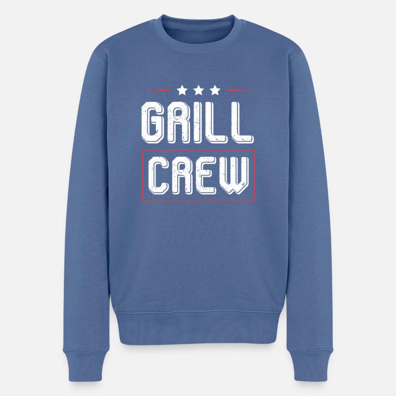 Équipage de grillades - Pull Premium bio Homme - bleu pigeon