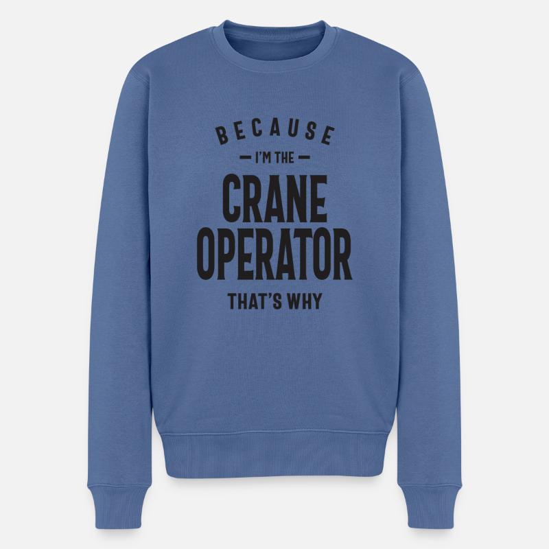 Berufsbezeichnung Kranführer Beruf - Männer Premium Bio Pullover - Taubenblau