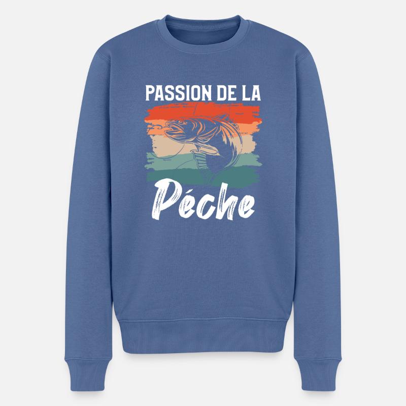Passion De La Pêche Pêcheur - Pull Premium bio Homme - bleu pigeon