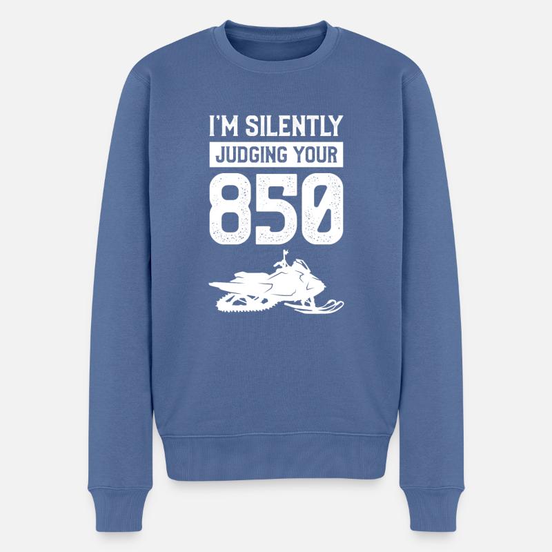 Ich beurteile still Ihr 850 Schneemobil - Männer Premium Bio Pullover - Taubenblau