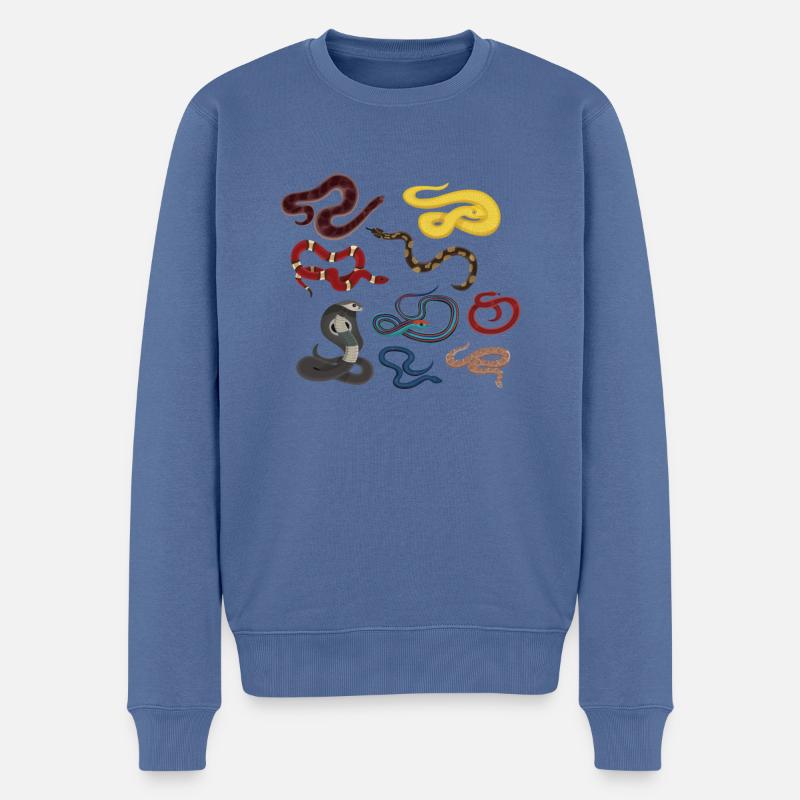 Snake Team Reptile Animal Phyton Boa - Männer Premium Bio Pullover - Taubenblau