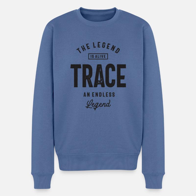 Nom personnalisé de la trace - Pull Premium bio Homme - bleu pigeon