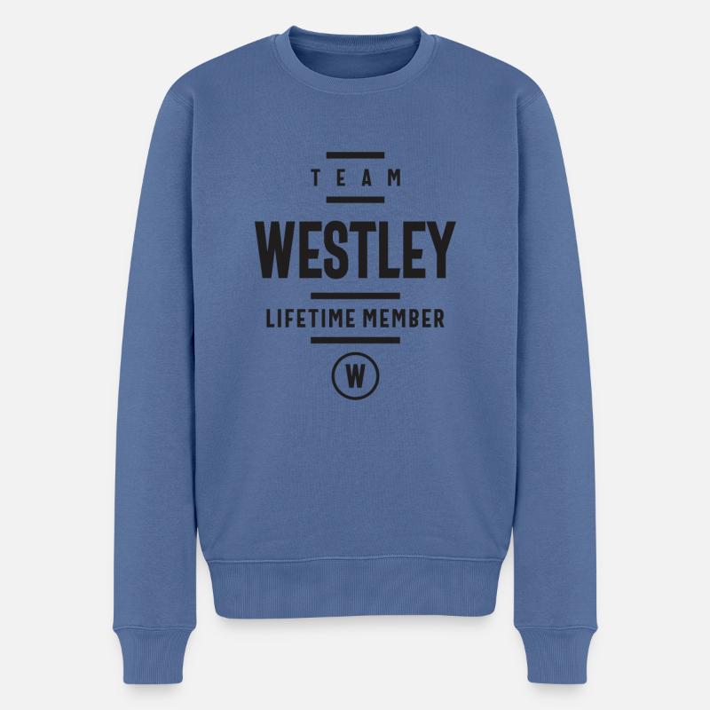 Westley Benutzerdefinierter Name - Männer Premium Bio Pullover - Taubenblau