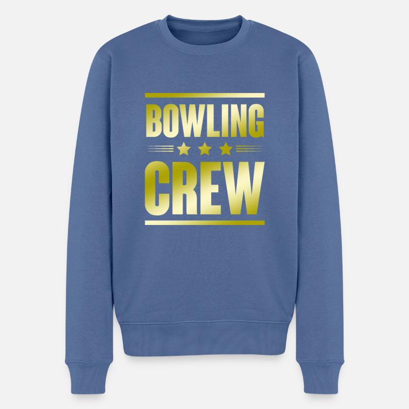 Bowling Crew - Männer Premium Bio Pullover - Taubenblau