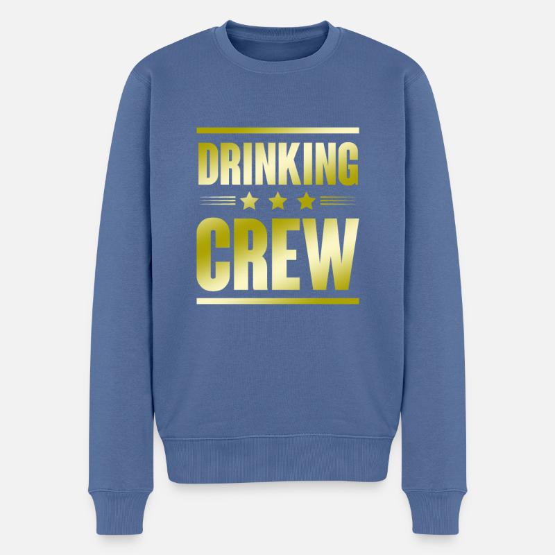 Drinking Crew - Männer Premium Bio Pullover - Taubenblau