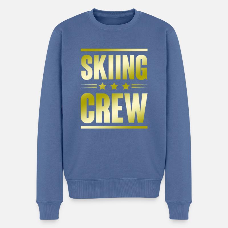 Skiing Crew - Männer Premium Bio Pullover - Taubenblau