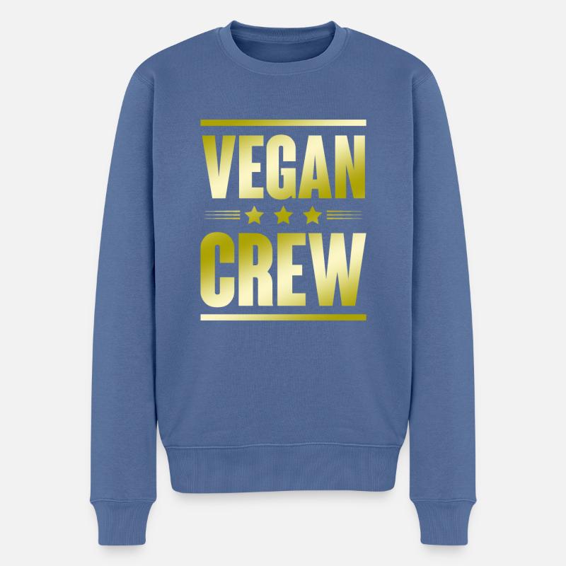 Vegan Crew - Männer Premium Bio Pullover - Taubenblau