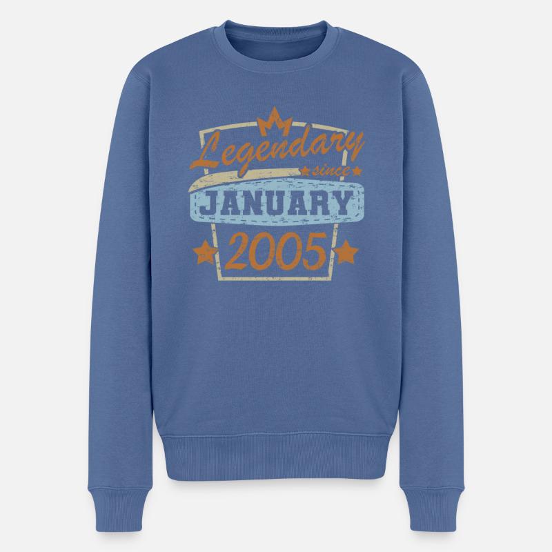 Cadeaux d’anniversaire Janvier 2005 Rétro - Pull Premium bio Homme - bleu pigeon