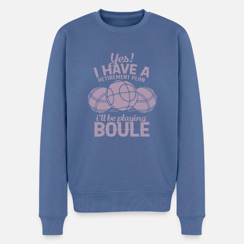 Boule Rente Plan - Männer Premium Bio Pullover - Taubenblau