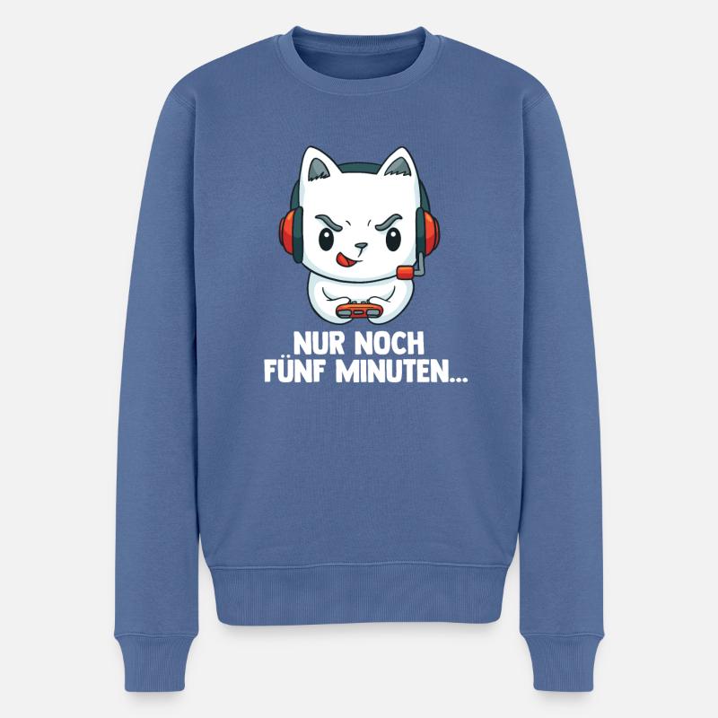 Streamen Videospiele Katze - Computer Spiele - Männer Premium Bio Pullover - Taubenblau