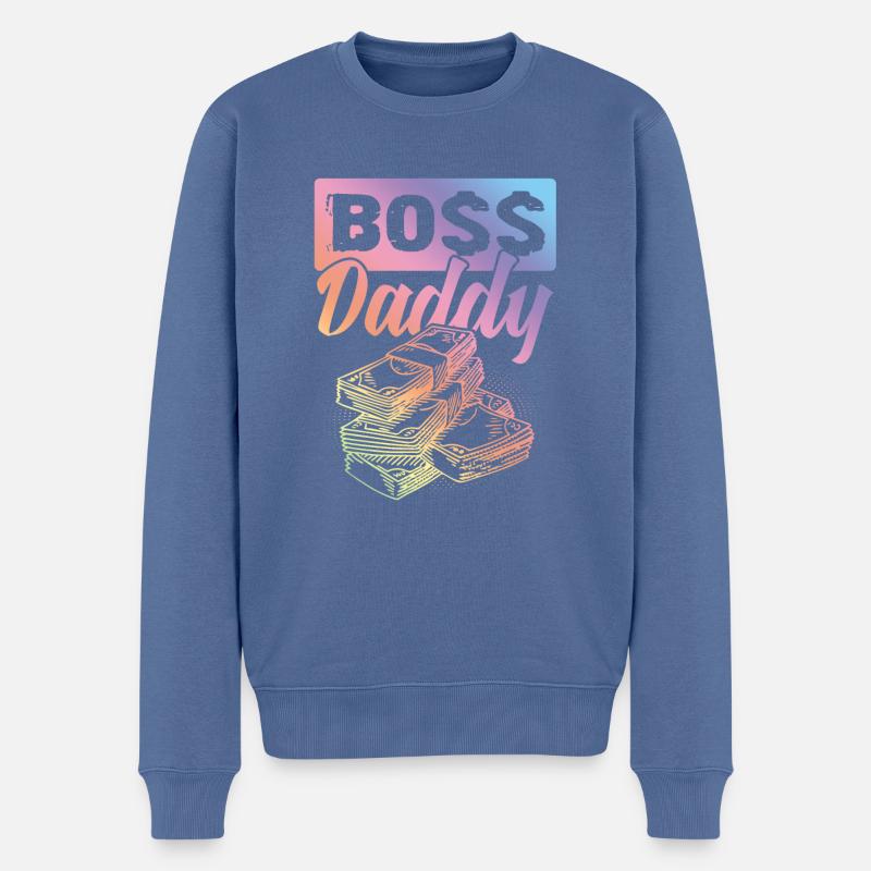Boss Daddy - Männer Premium Bio Pullover - Taubenblau