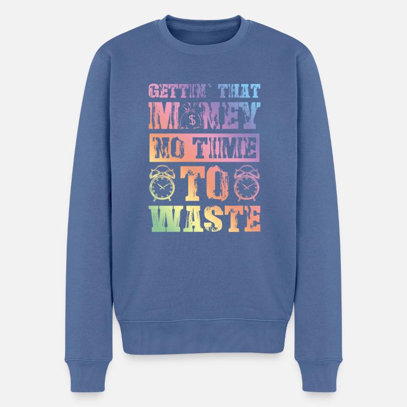 getting money - Männer Premium Bio Pullover - Taubenblau